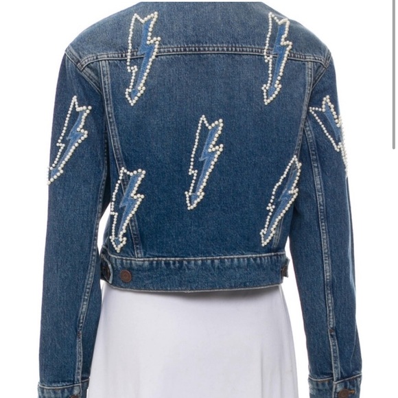 Sandro Pearl embellished Denim Jacket - Picture 5 of 9